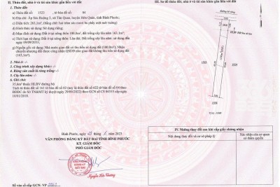 Cần bán gấp đất liền kề KCN Tân Quan Chơn Thành,kế bên trường học cấp 1 cấp 2