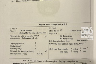 bán đất MTKD chợ vải Phú Thọ Hoà 682m2, vị trí đẹp, giá siêu rẻ