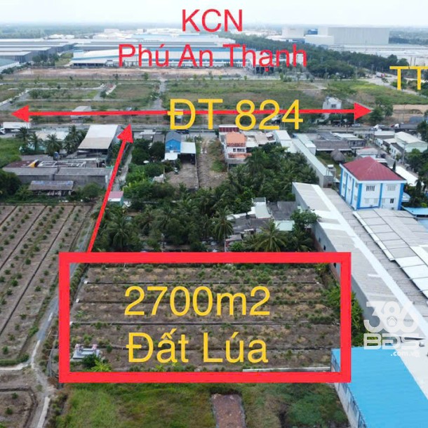 2700m2 đất lúa ấp 10, xã Lương Hòa, huyện Bến Lức giá 6,3 tỷ-7