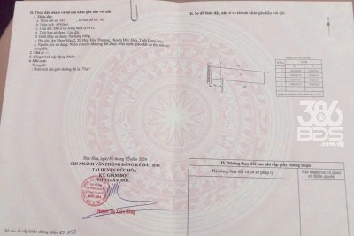 419m2 thổ cư xã Đức Hòa Thượng giá 1,8 tỷ