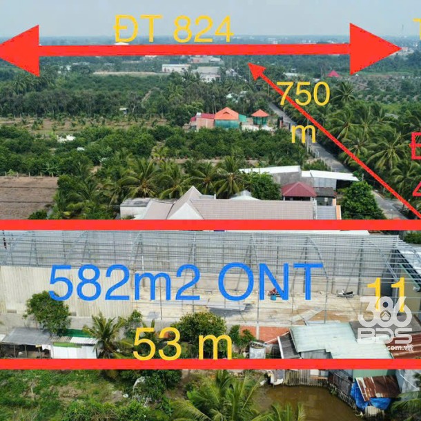 Nhà kho đường đan lộ ấp 8, xã Lương Hòa, Bến Lức, Long An dt 582 m2 giá 5 tỷ-6