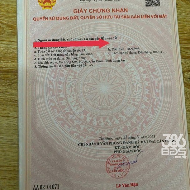 1500m2 đất thổ vườn xã Long Sơn, Cần Đước giá 2,7 tỷ-7