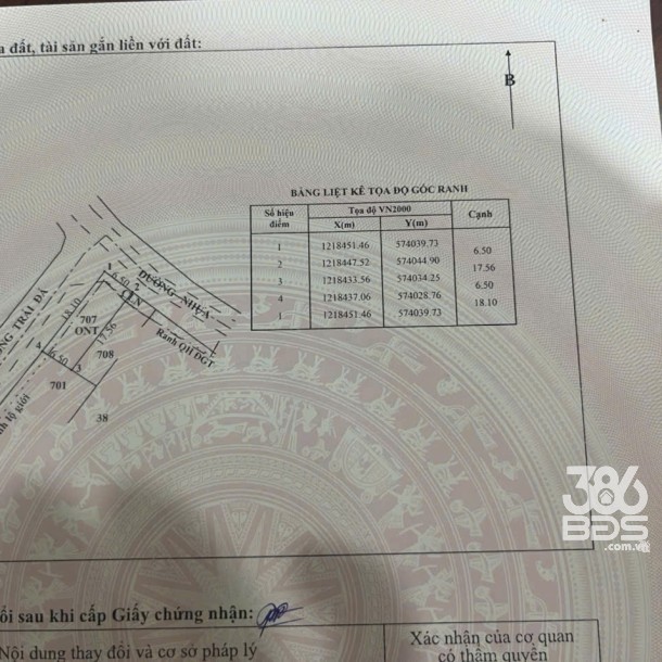 3 lô đất thổ xã Phước Thạnh, Củ Chi dt 99m2 giá 1,5 tỷ / lô-4
