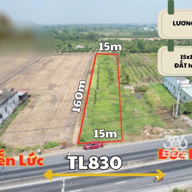 2400m2 đất vườn mặt tiền TL 824, xã Lương Hòa,Bến Lức, Long An giá 10,5 tỷ-2