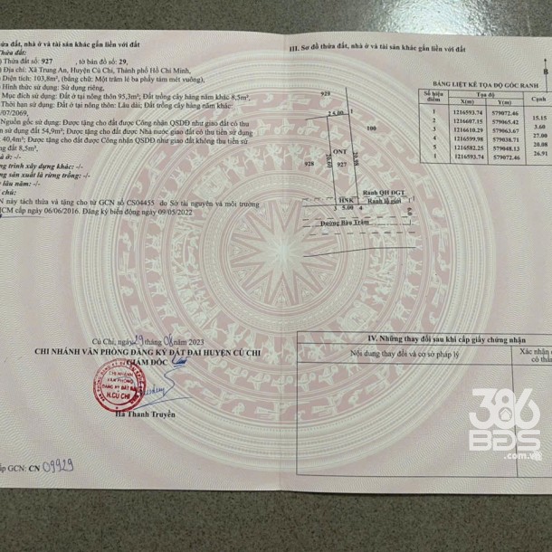 6 nền thổ cư đường Bàu Trâm , xã Trung An, Củ Chi dt 100m2 giá 3,2 tỷ/ nền-5