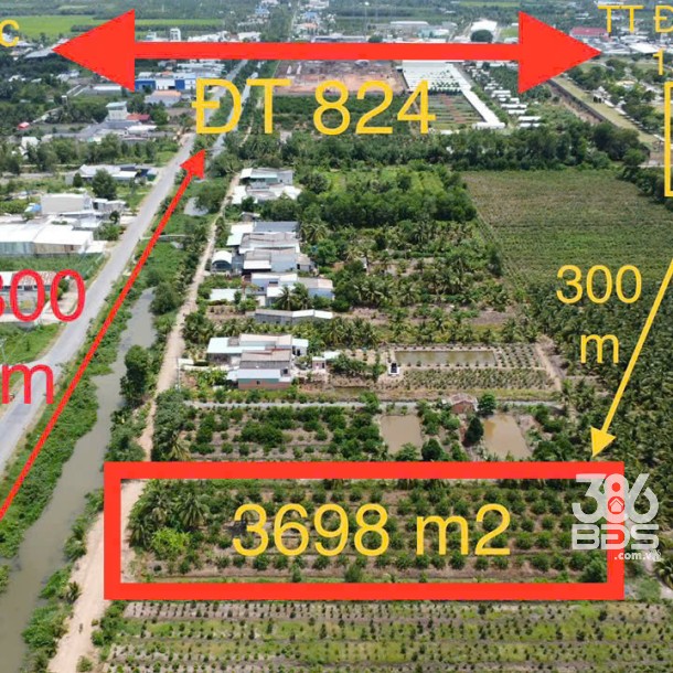 3698m2 đất vườn thổ ấp 9, Lương Hòa, Bến Lức ,Long An giá 6 tỷ-5