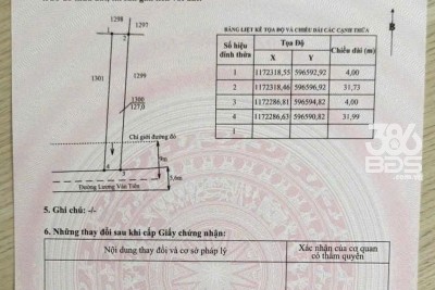 2 nền thổ cư mặt tiền Lương Văn Tiên , xã Mỹ Lộc , Cần Giuộc dt 127m2 giá 1,35 tỷ / nền