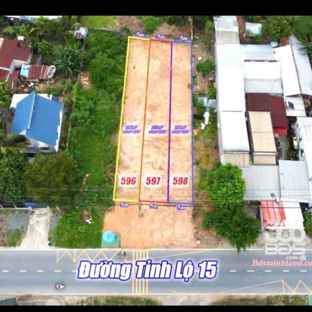 3 lô thổ cư mặt tiền Tỉnh lộ 15, xã An Nhơn Tây dt 205m2 giá 2,5 tỷ / lô-1