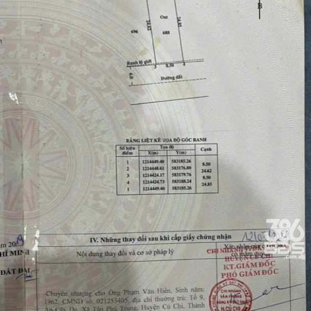 Bán đất full thổ 1/ Tỉnh lộ 8, xã Phước Vĩnh An dt 210m2 giá 3,2 tỷ-1