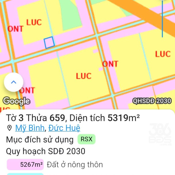 Bán lô đất rừng sản xuất, khu vực chuyển thổ cư 100% xã Mỹ Bình, Đức Huệ dt 5319m2 giá 1,8 tỷ-2