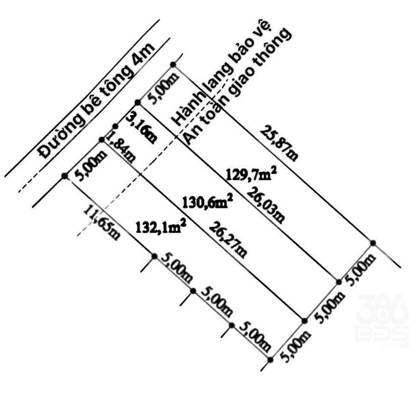 3 nền thổ cư đường beton 4m ở xã Đức Tân , Tân Trụ dt 130m2 giá 390 triệu / nền-3