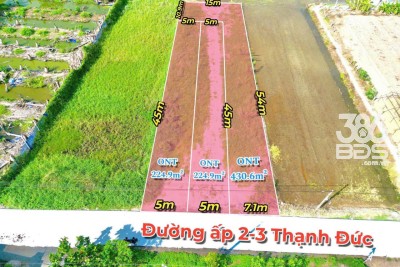 Bán đất thổ cư nở hậu đường liên ấp 2-3 , xã Thạnh Đức , Bến Lức dt 430m2 giá giảm còn 2 tỷ